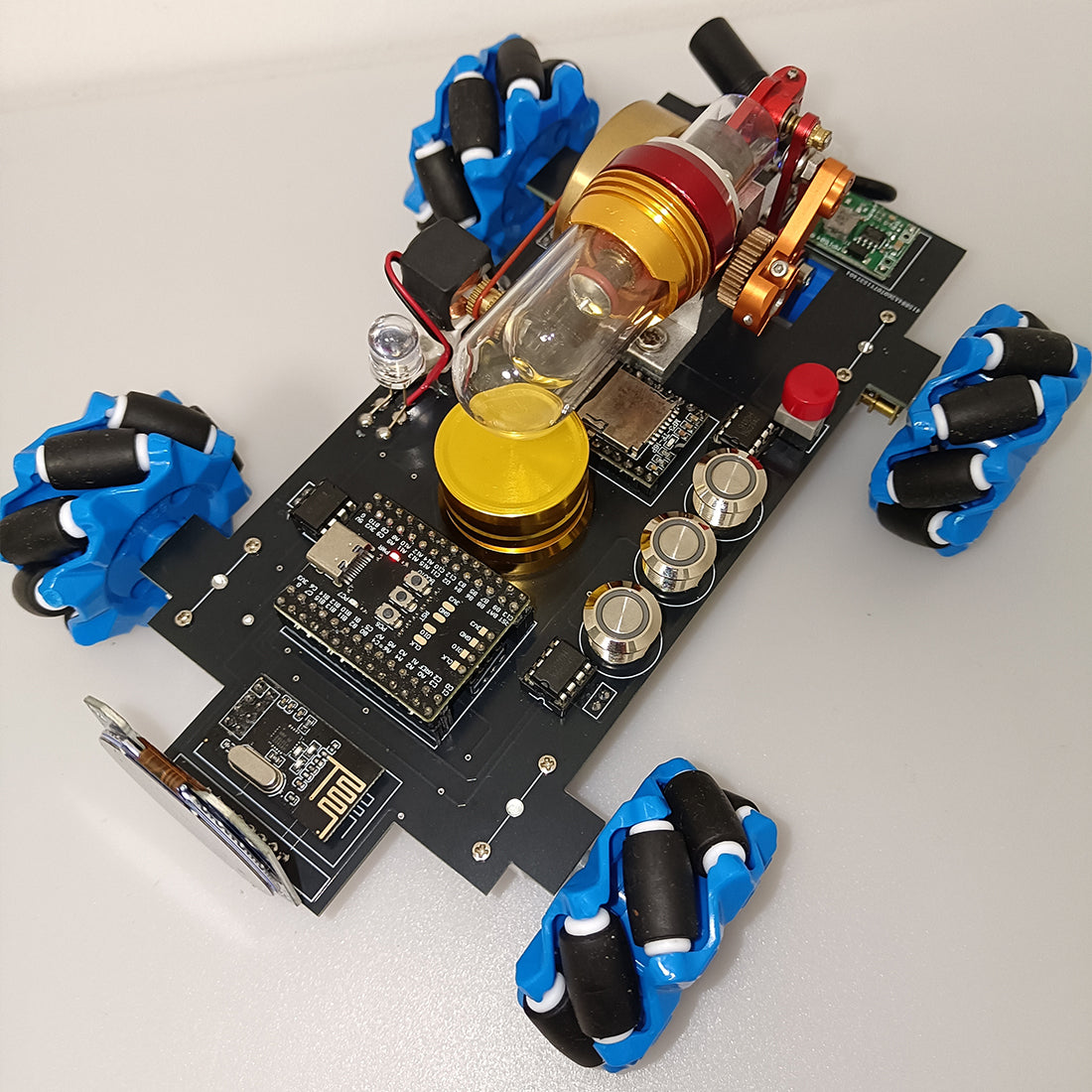 RC Stirling Engine Mecanum Wheel Vehicle - stirlingkit