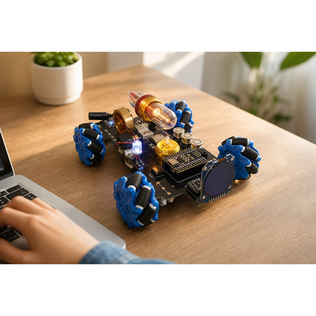 RC Stirling Engine Mecanum Wheel Vehicle - stirlingkit