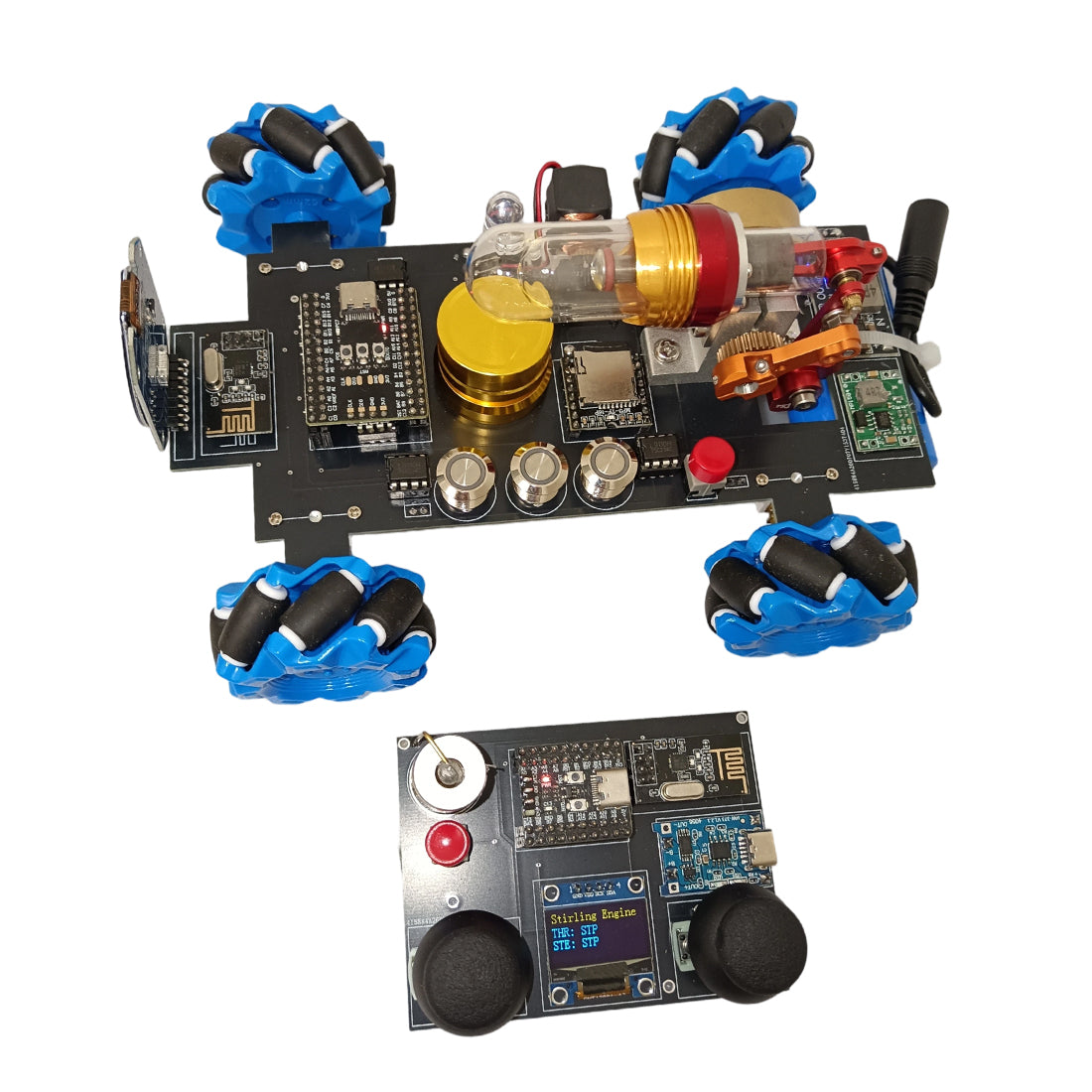 RC Stirling Engine Mecanum Wheel Vehicle - stirlingkit