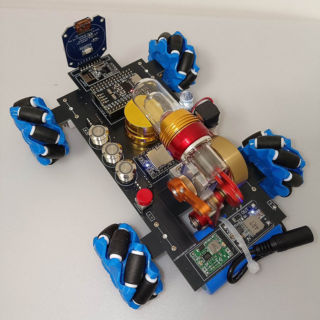 RC Stirling Engine Mecanum Wheel Vehicle - stirlingkit
