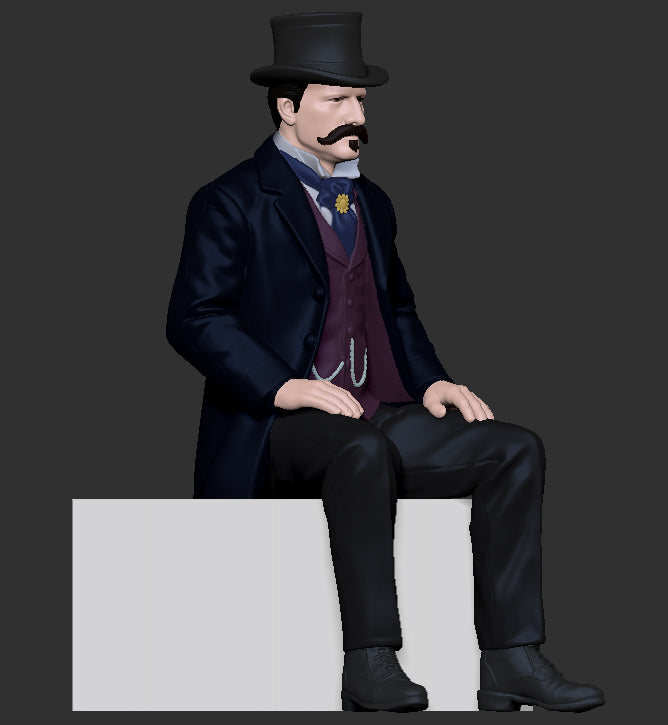 Realistic 1880s Victorian Driver & Passenger Figures for TECHING DM229 World 1st Automobile Kits