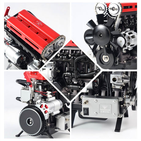 TECHING Build Your Own 4 Cylinder Engine Kits for Adults with Turbocharger DM111 Upgrade - stirlingkit