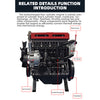 V4 Car Engine Model Full Metal Assembling Four-cylinder Building Kits for Researching Industry Studying/Toy/Gift