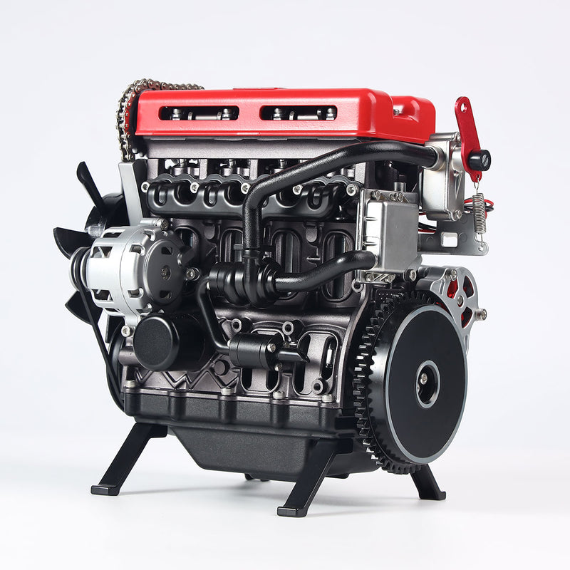 V4 Car Engine Model Full Metal Assembling Four-cylinder Building Kits for Researching Industry Studying/Toy/Gift