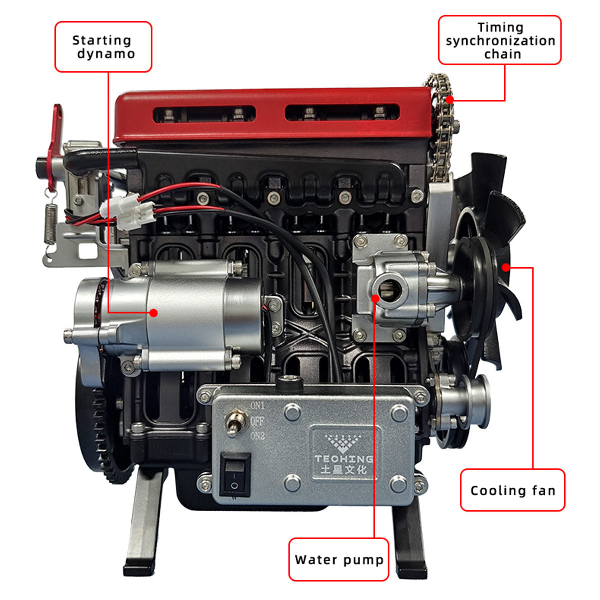 TECHING Build Your Own 4 Cylinder Engine Kits for Adults with Turbocharger DM111 Upgrade - stirlingkit