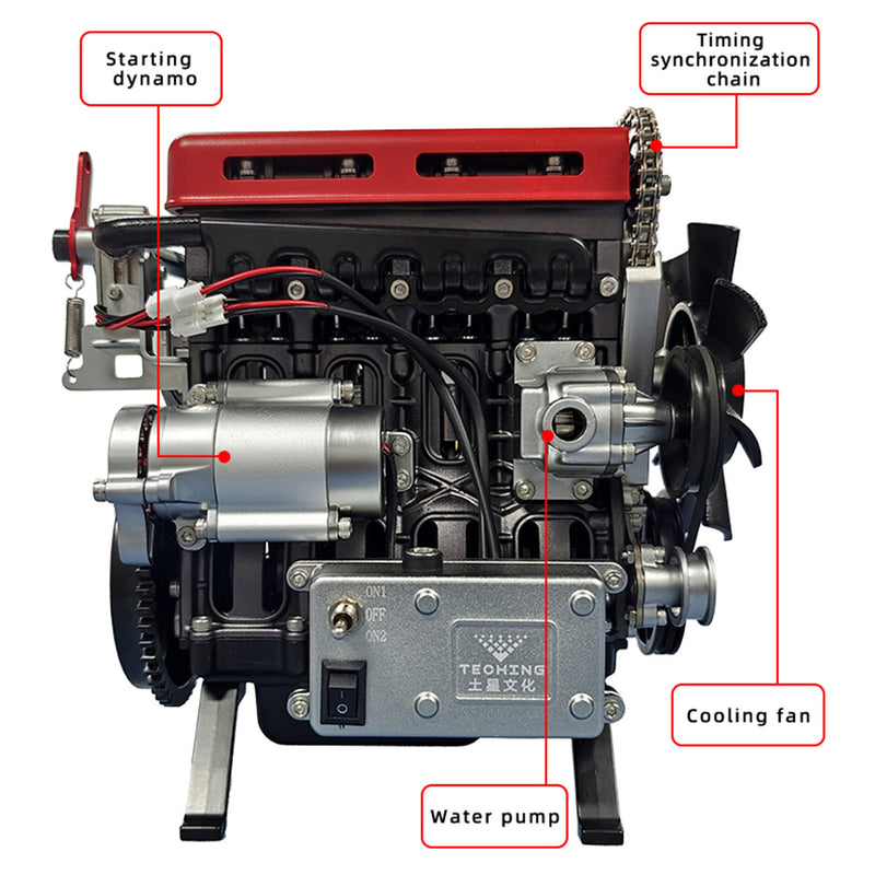 TECHING Build Your Own 4 Cylinder Engine Kits for Adults with Turbocharger DM111 Upgrade - stirlingkit
