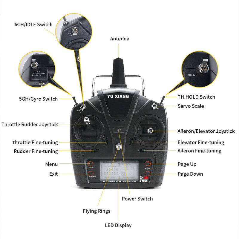 Remote Controller for YU XIANG F11 RC Helicopter Models - stirlingkit