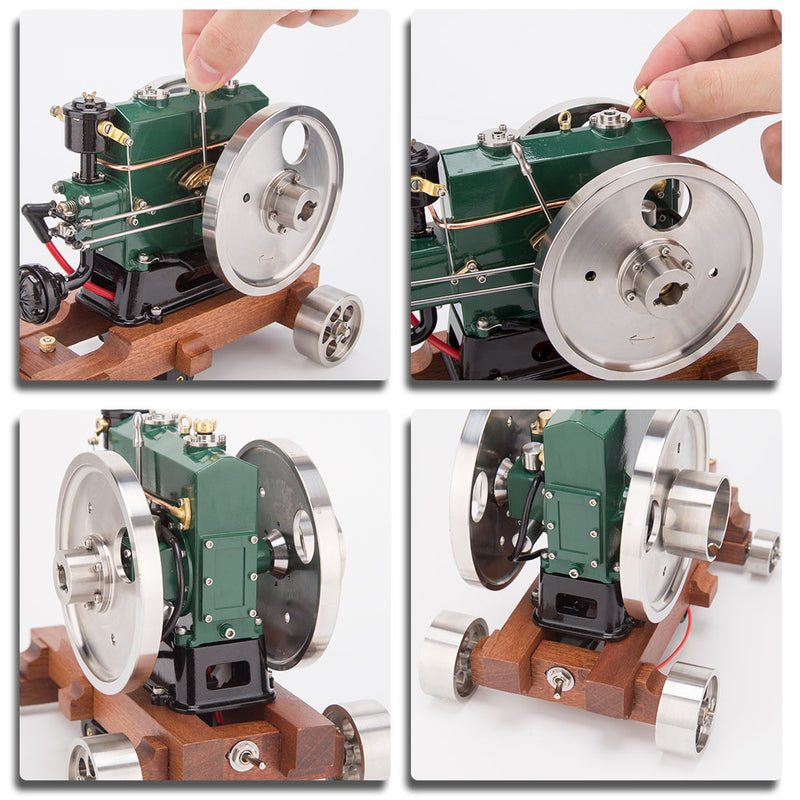 RETROL 1/8 3.6cc Vintage Gasoline Engine Trailer Mini Single Cylinder Four-Stroke ICE Model - stirlingkit