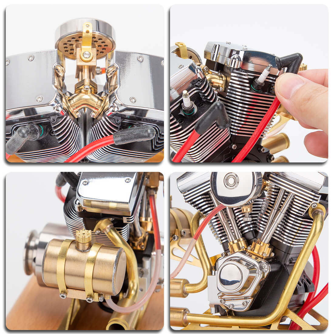 RETROL Evolution R33 V-twin 4.2CC OHV Four-stroke Motorcycle Gasoline Engine Model - stirlingkit