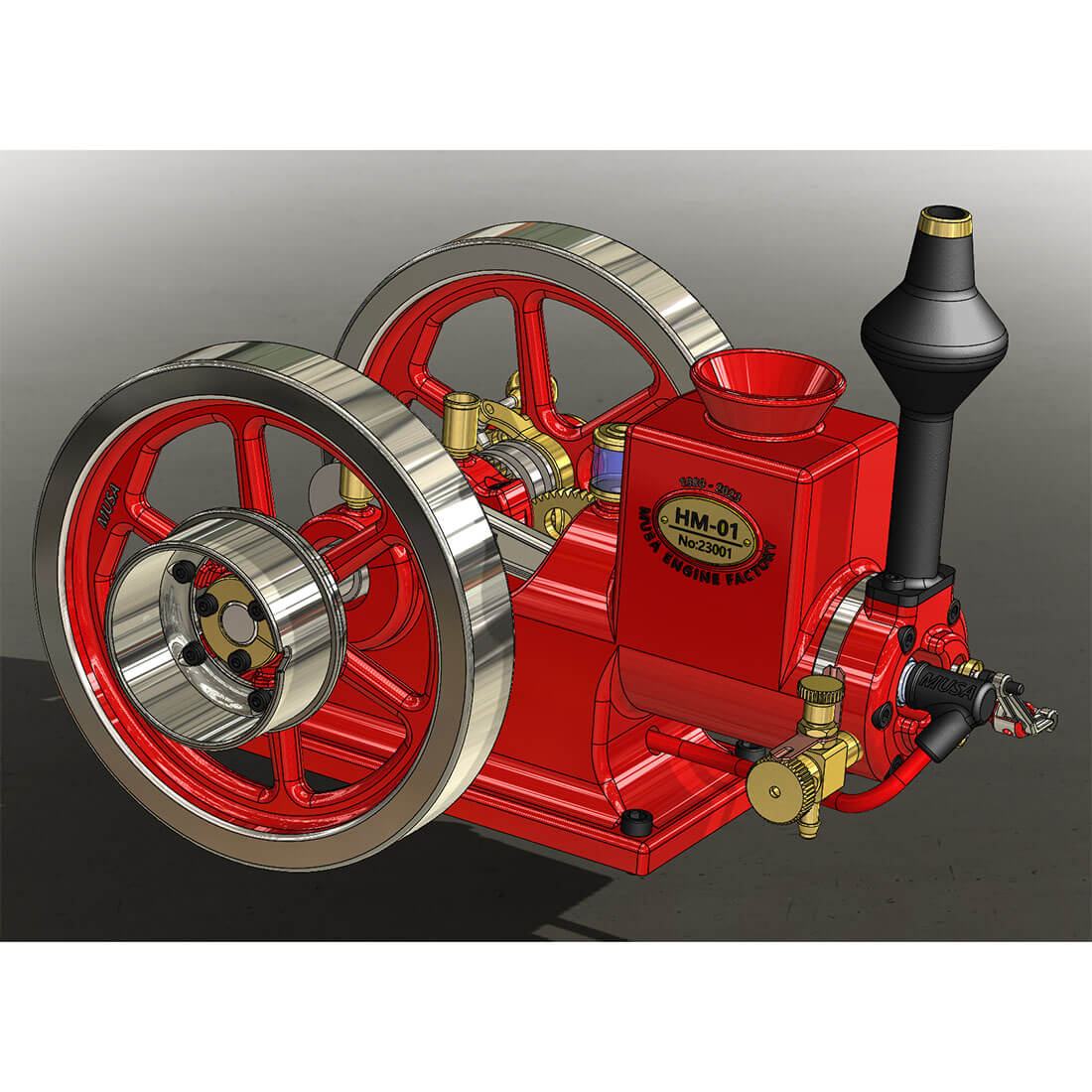 RETROL HM-01 7cc Model Hit and Miss 4-stroke Horizontal Internal Combustion Engine - stirlingkit