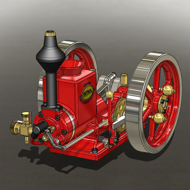 RETROL HM-01 7cc Model Hit and Miss 4-stroke Horizontal Internal Combustion Engine - stirlingkit