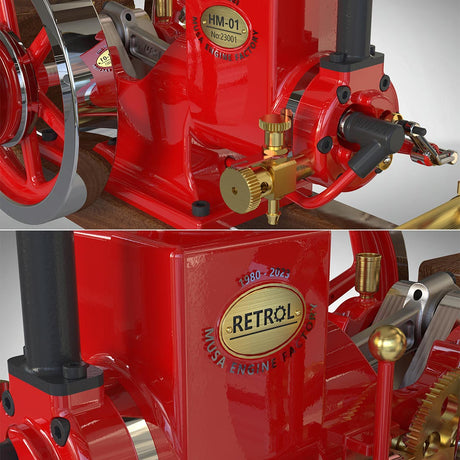RETROL HM-01 Hit and Miss Engine Full Set with Stationary Engine Cart - stirlingkit