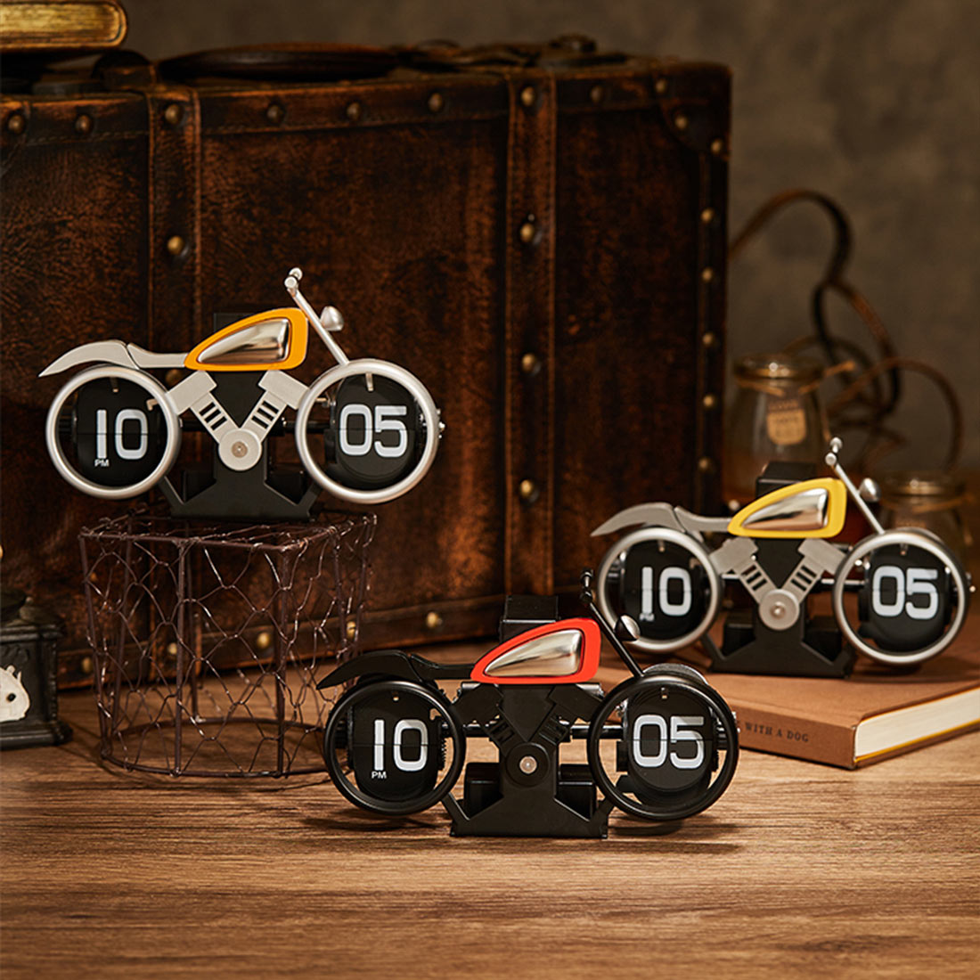 Retrol Motorcycle Flip Clock Unique Gift for Biker - stirlingkit