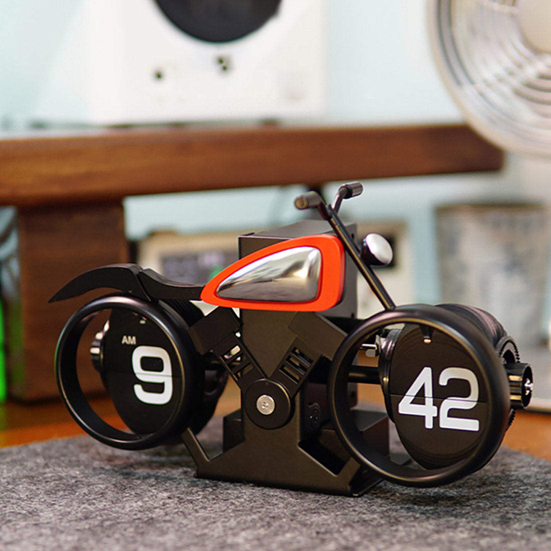 Retrol Motorcycle Flip Clock Unique Gift for Biker - stirlingkit