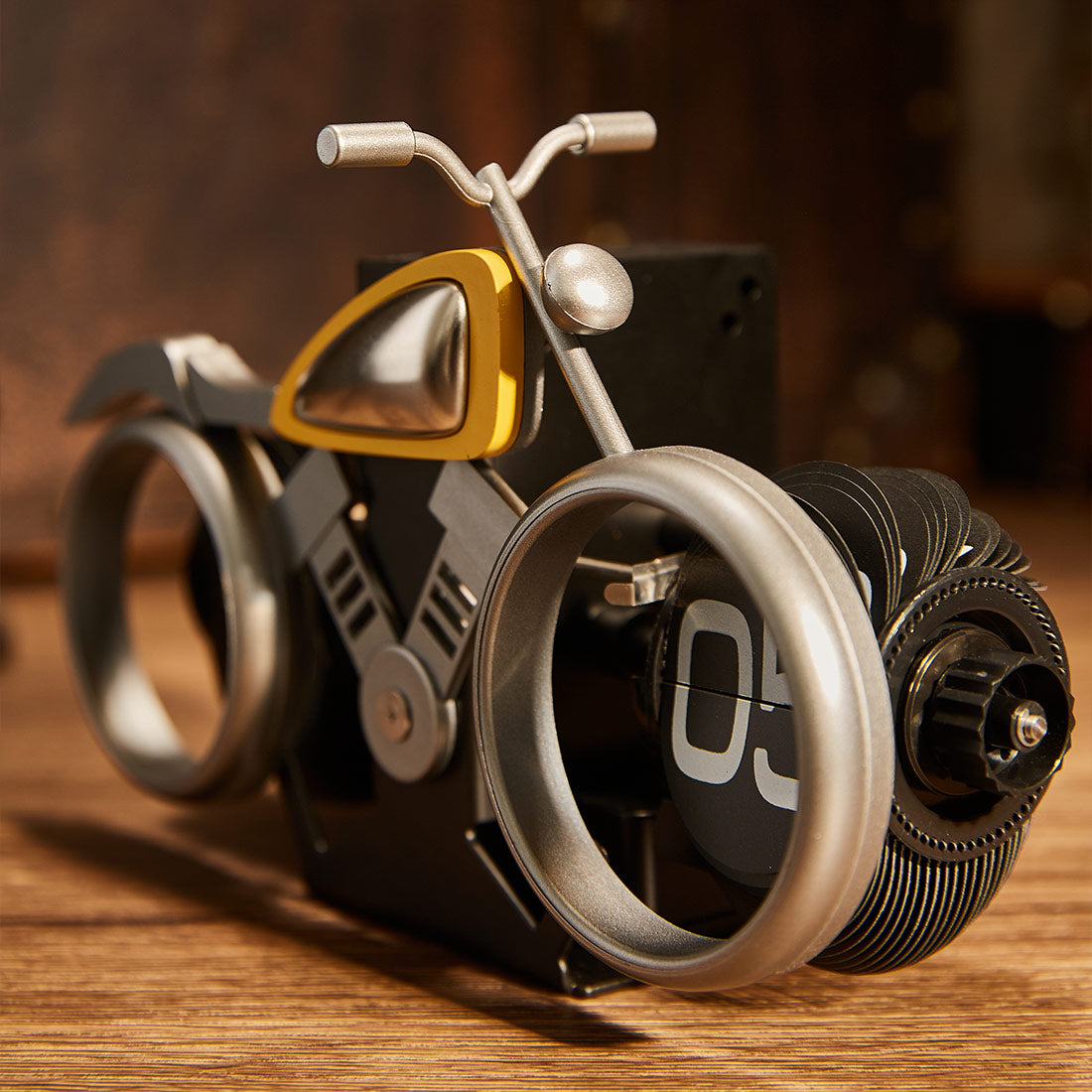 Retrol Motorcycle Flip Clock Unique Gift for Biker - stirlingkit
