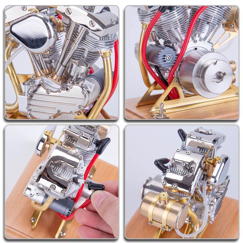 RETROL R32 4.2CC OHV V-Twin V2 Four-stroke Gasoline Engine Miniature Motorcycle Engine ICE Engine Model - stirlingkit