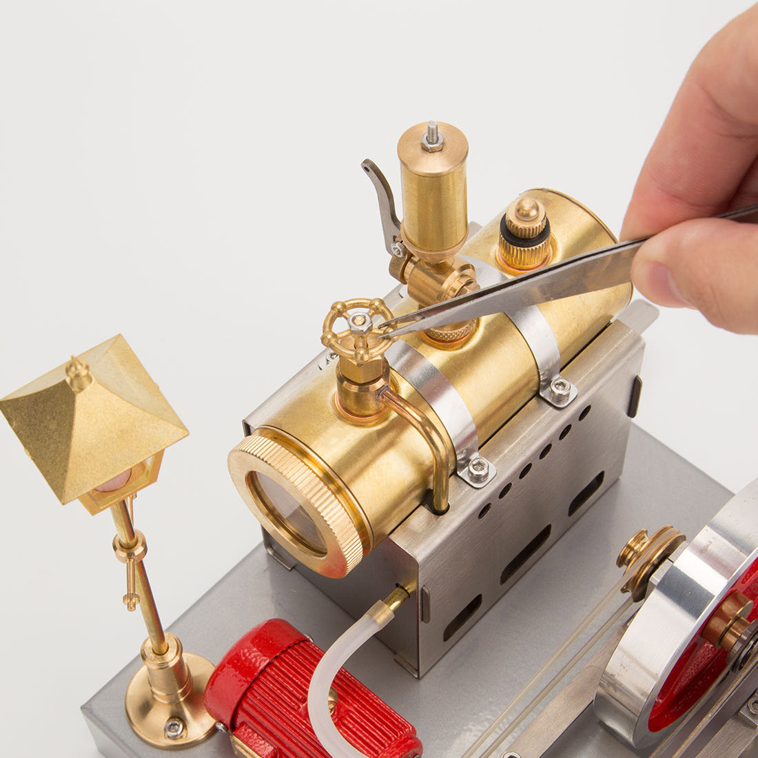 RETROL SE-02 DIY Horizontal Mill Steam Engine Boiler Model Kits with Generator Streetlight - stirlingkit