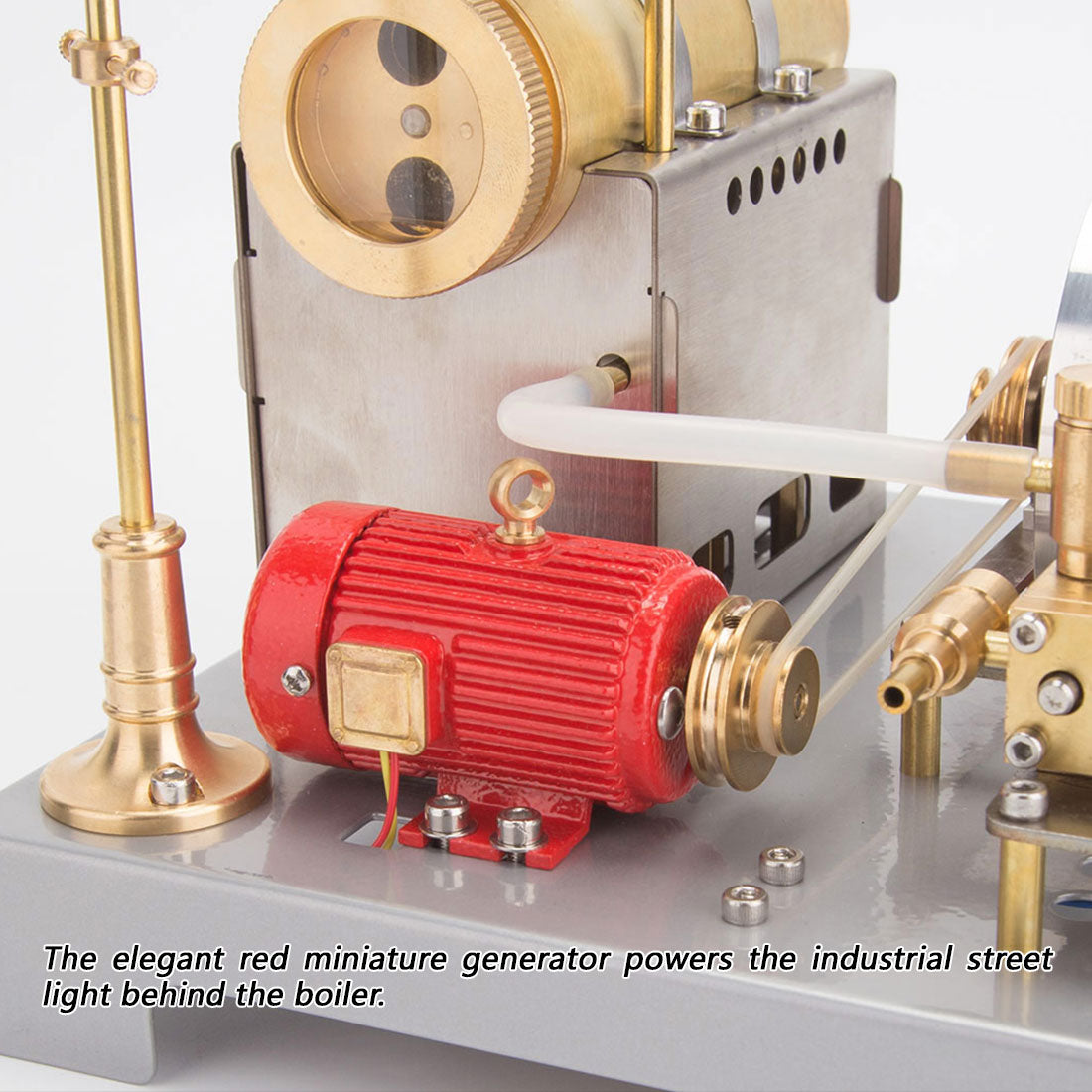 RETROL SE-02 DIY Horizontal Mill Steam Engine Boiler Model Kits with Generator Streetlight - stirlingkit