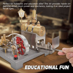 RETROL SE-02 DIY Horizontal Mill Steam Engine Boiler Model Kits with Generator Streetlight - stirlingkit