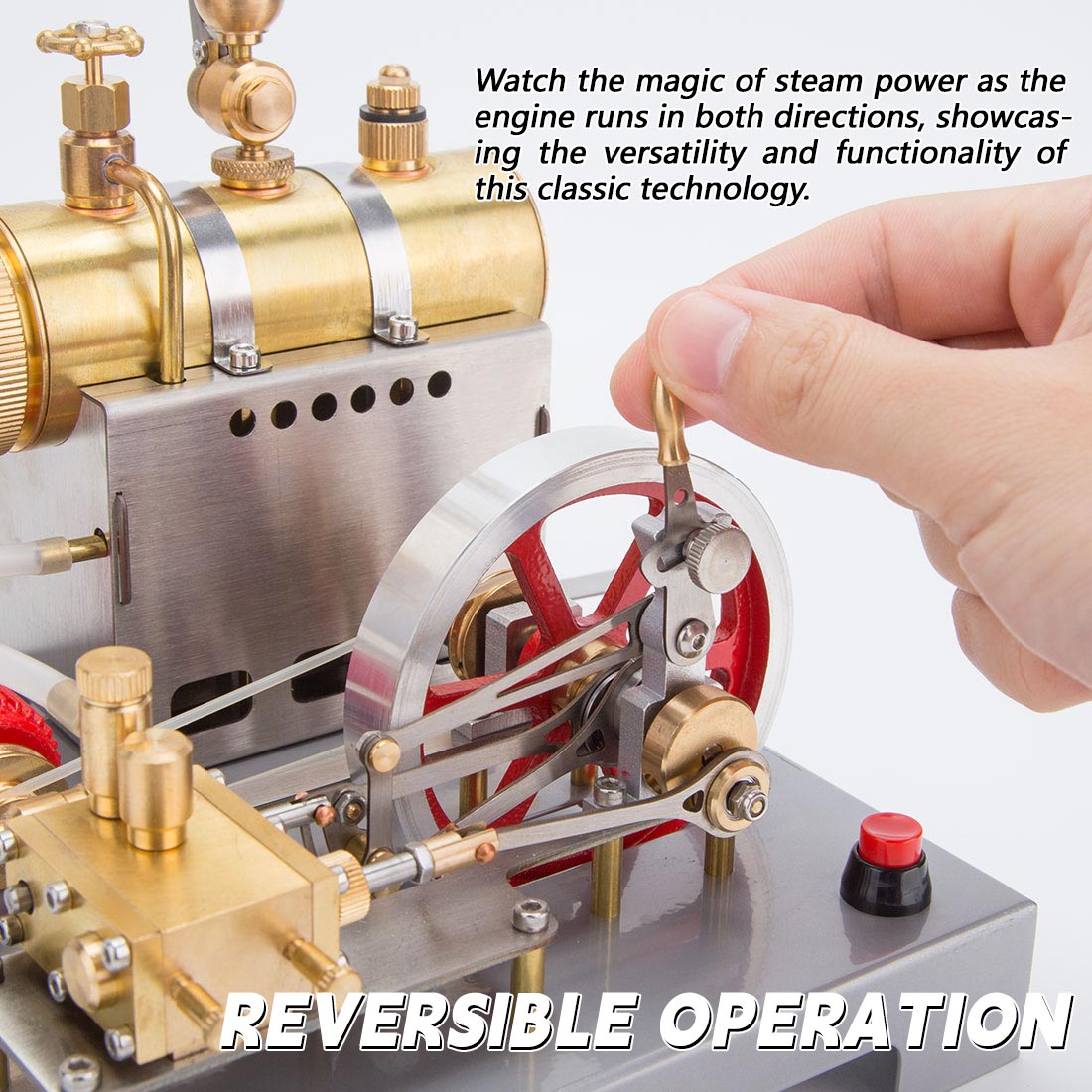 RETROL SE-02 DIY Horizontal Mill Steam Engine Boiler Model Kits with Generator Streetlight - stirlingkit