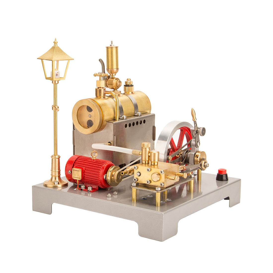 RETROL SE-02 DIY Horizontal Mill Steam Engine Boiler Model Kits with Generator Streetlight - stirlingkit