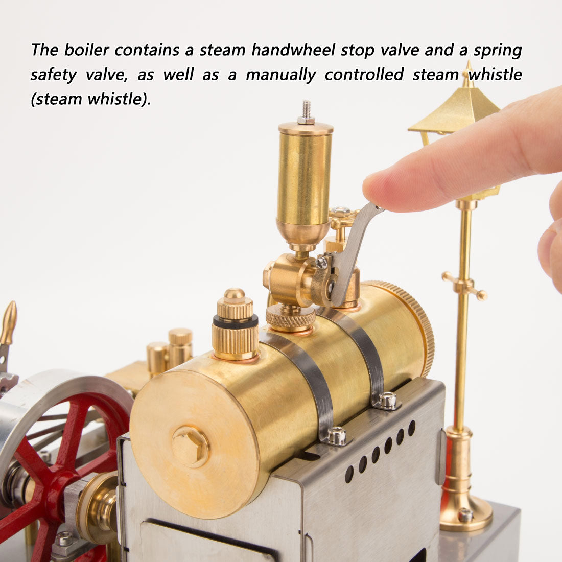 RETROL SE-02 DIY Horizontal Mill Steam Engine Boiler Model Kits with Generator Streetlight - stirlingkit