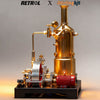 RETROL SE-03 Stationary Steam Mill Engine and Boiler DIY Model Kits with Generator Lamp Stand