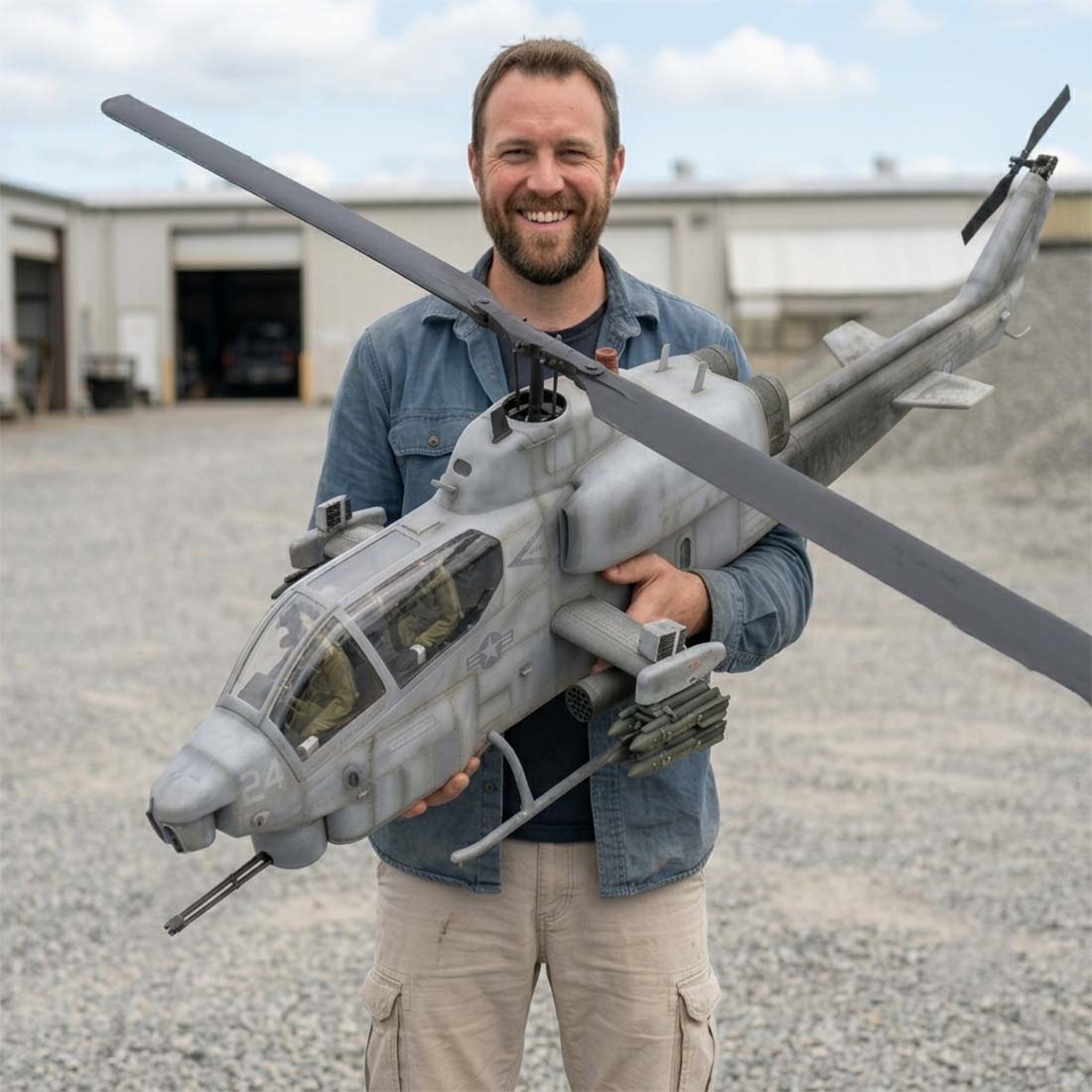 ROBAN AH-1 Cobra Super Large Scale GPS Helicopter 700 Size with H1 PRO Flight Controller 2.4G 6CH Camouflage Army Style - stirlingkit