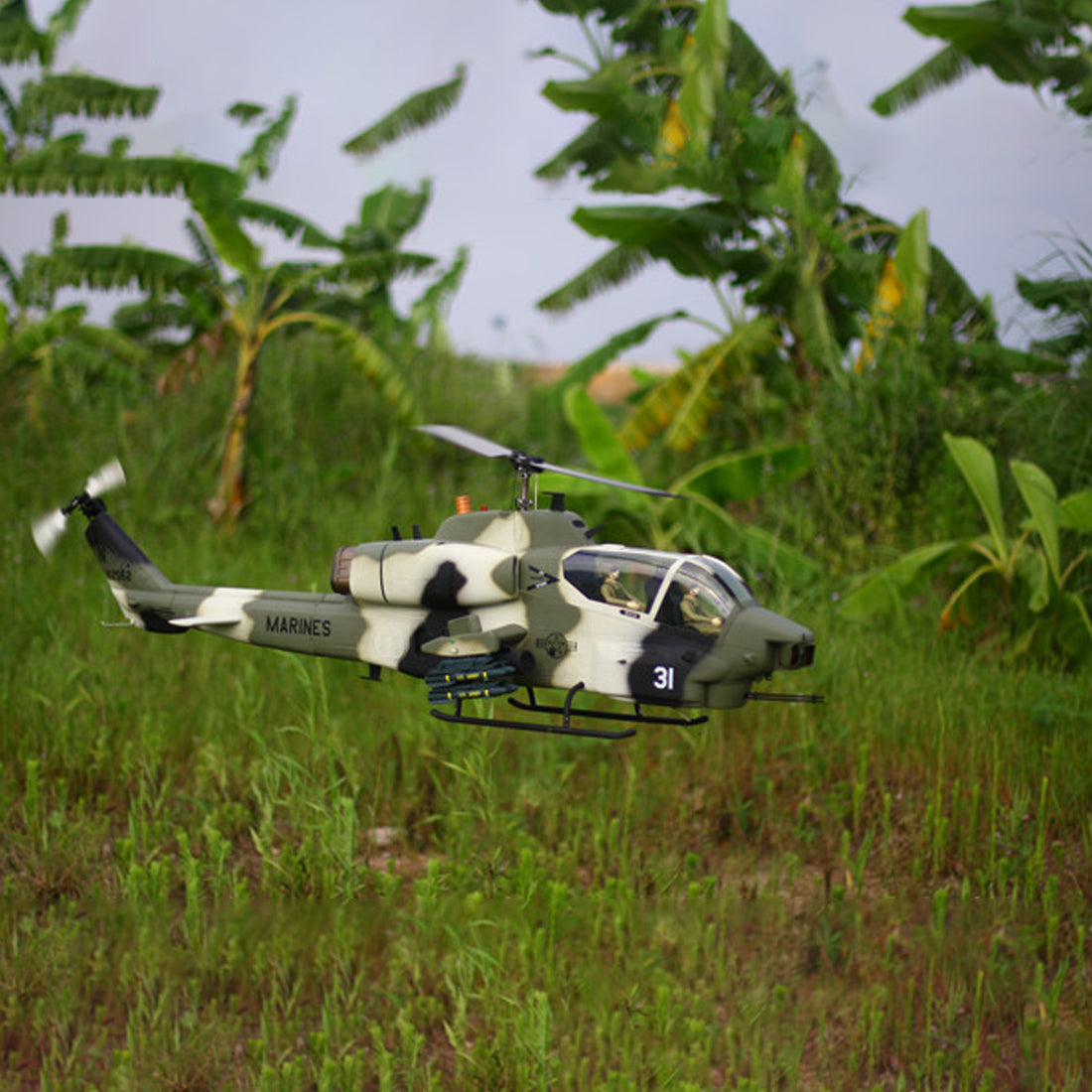 ROBAN AH-1 Cobra Super Large Scale GPS Helicopter 700 Size with H1 PRO Flight Controller 2.4G 6CH Camouflage Army Style - stirlingkit