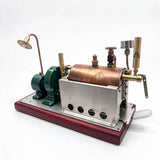 Rocking Whale steam turbine power plant kit with boiler, turbine and generator lamp