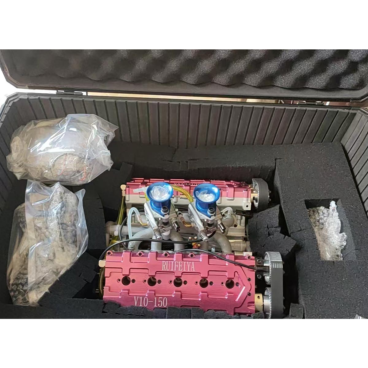 RUIFEIYA V10-150 1/4-Scale V10 Engine Model High Performance – 150cc DOHC, 40-Valve, 4-Stroke, Water-Cooled, Limited Edition Up to 11,000 RPM - stirlingkit