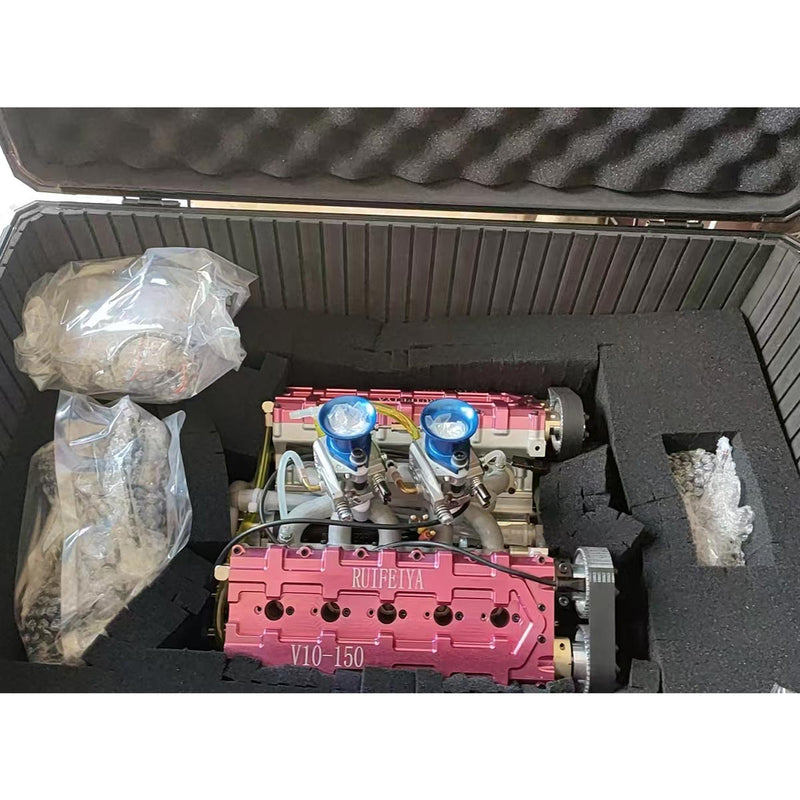 RUIFEIYA V10-150 1/4-Scale V10 Engine Model High Performance – 150cc DOHC, 40-Valve, 4-Stroke, Water-Cooled, Limited Edition Up to 11,000 RPM - stirlingkit