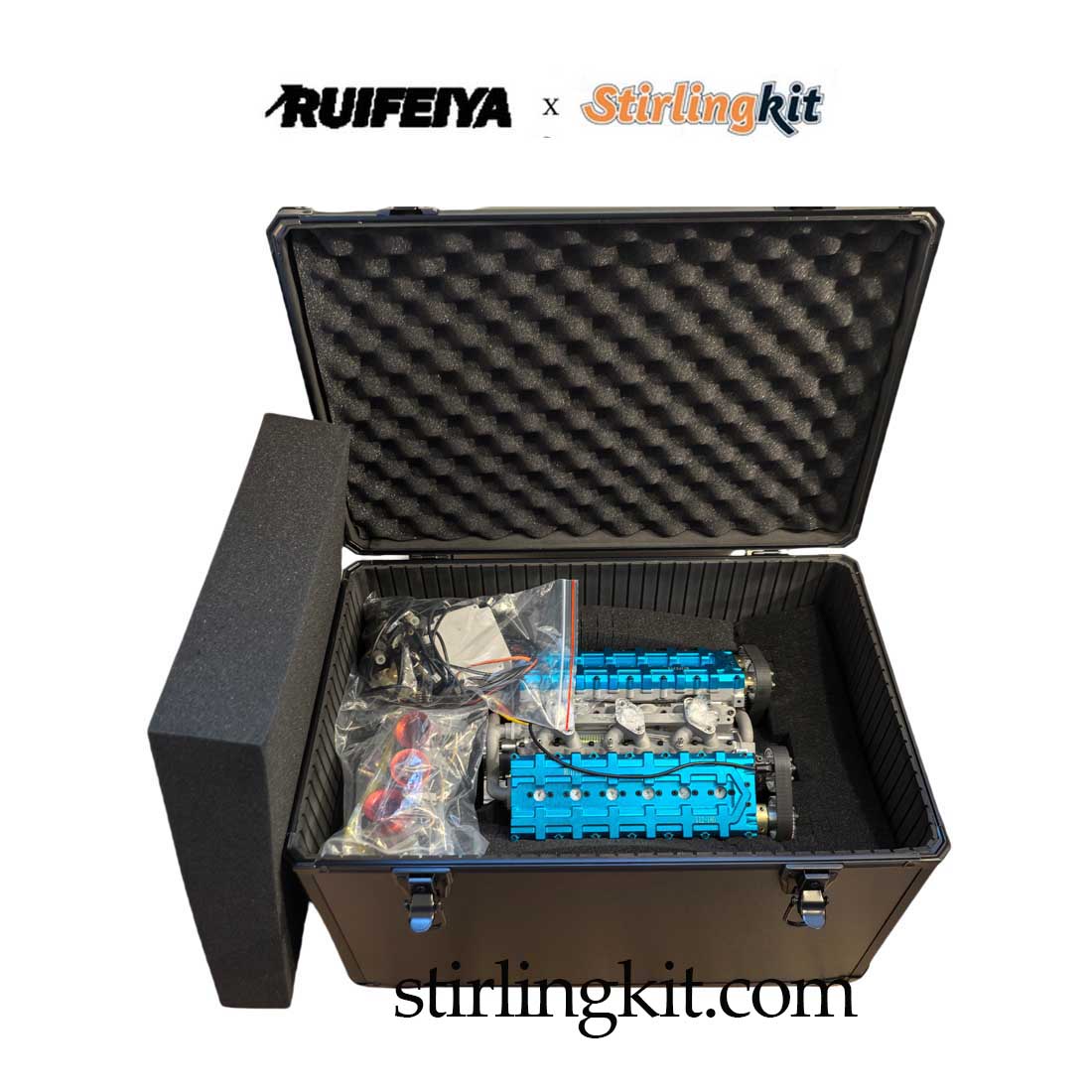 RUIFEIYA V12-180 Gas V12 Engine Model 180cc DOHC 1/4 Scale High Performance Model Engine - stirlingkit