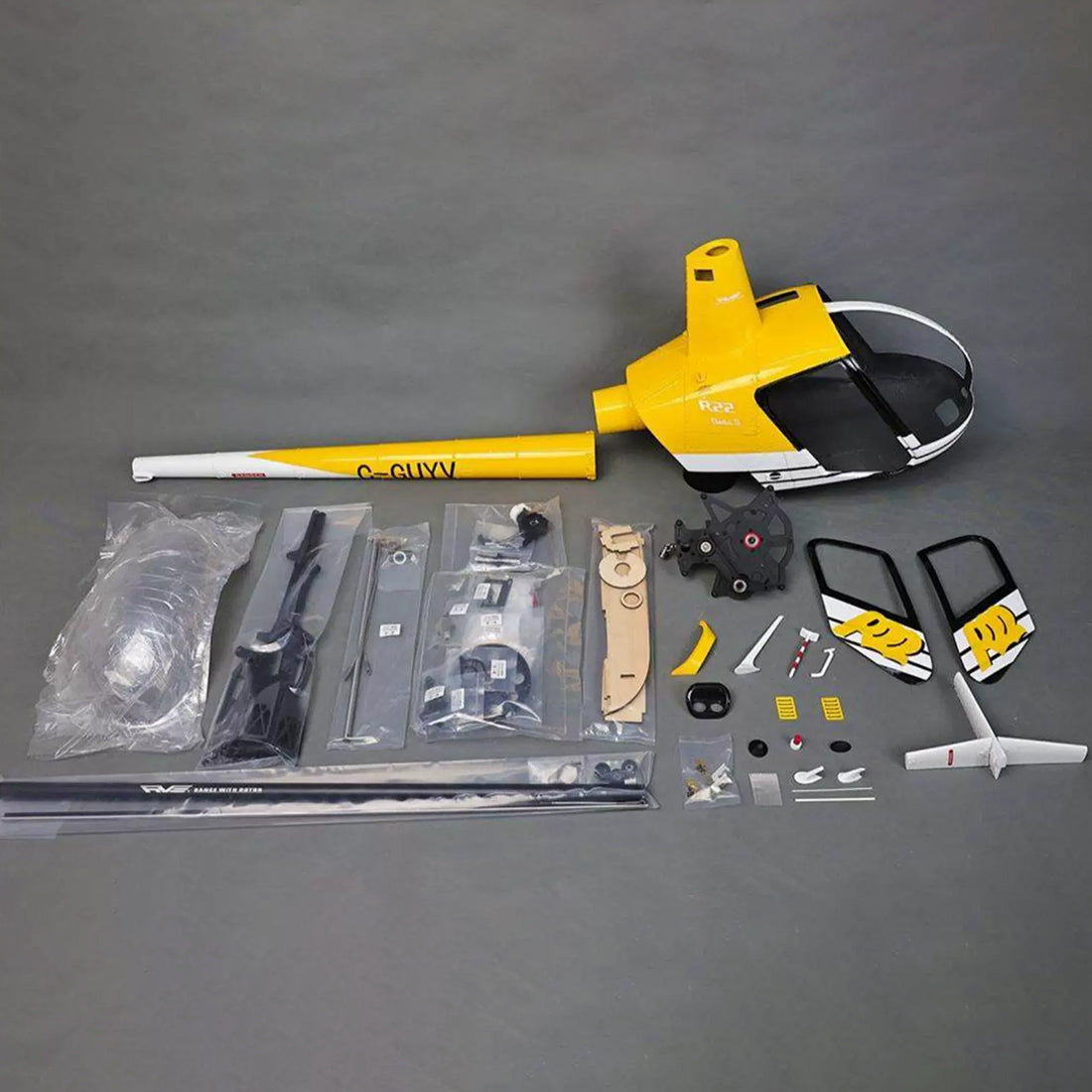 RVE R22 Robinson 700-Class Super Large Scale GPS RC Helicopter with H2 Flight Controller - stirlingkit