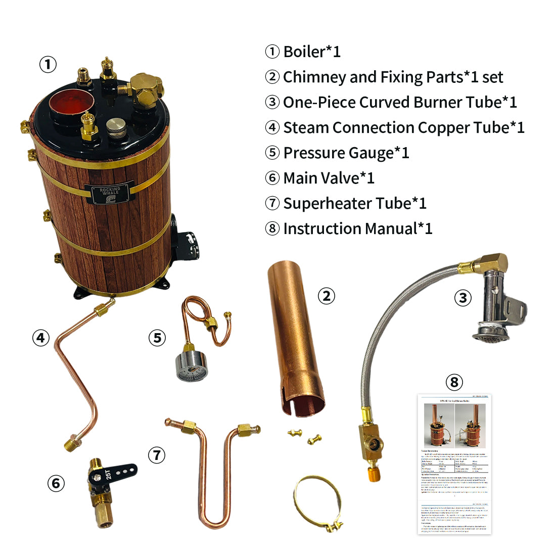 RW-B2 Vertical Premium Live Steam Boiler (500mL)