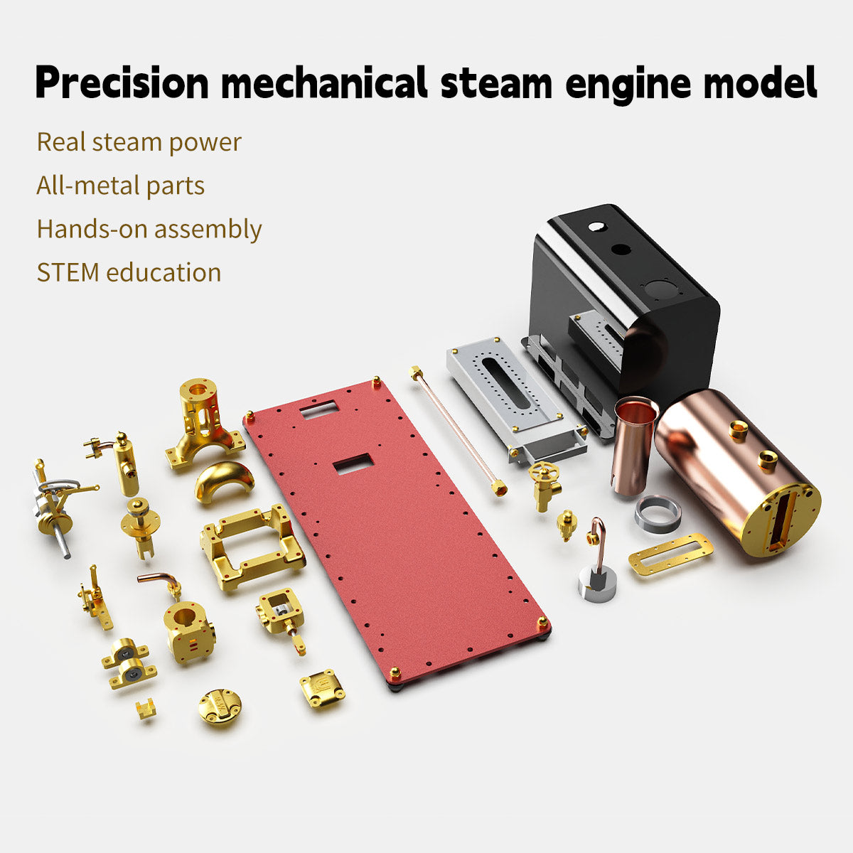 RW-BL1K DIY Live Steam Engine Boiler Model Kits Build Your Own Working Steam Engine Full Sets - stirlingkit