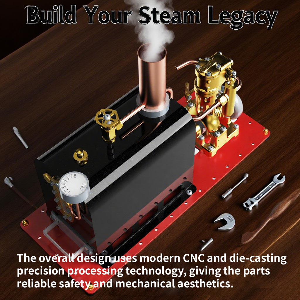 RW-BL1K DIY Live Steam Engine Boiler Model Kits Build Your Own Working Steam Engine Full Sets