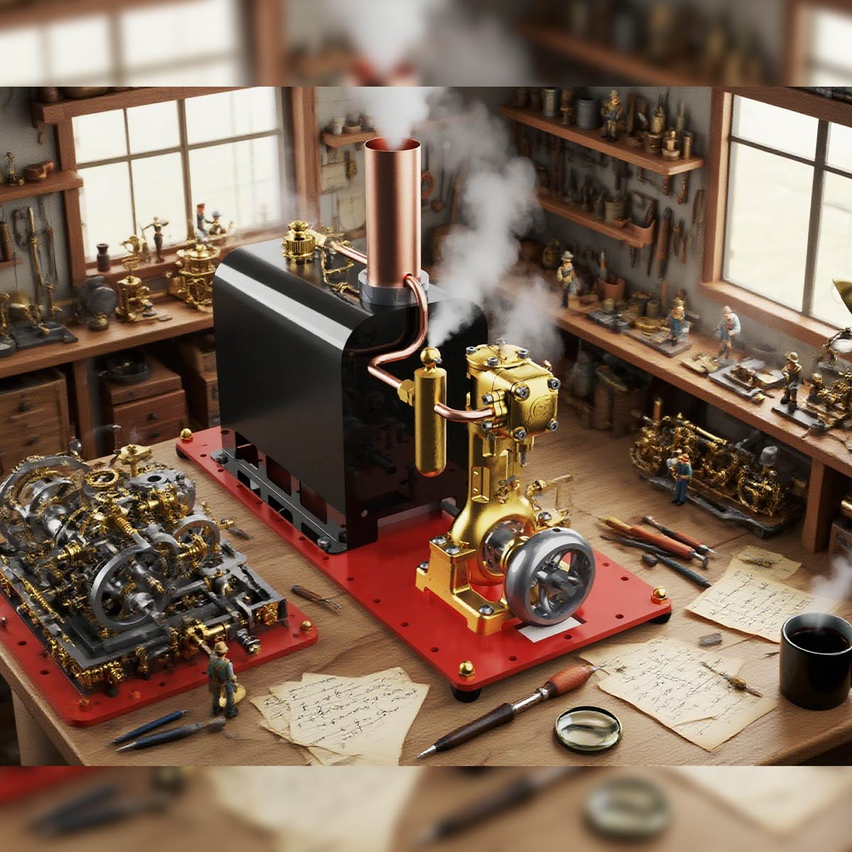 RW-BL1K DIY Live Steam Engine Boiler Model Kits Build Your Own Working Steam Engine Full Sets
