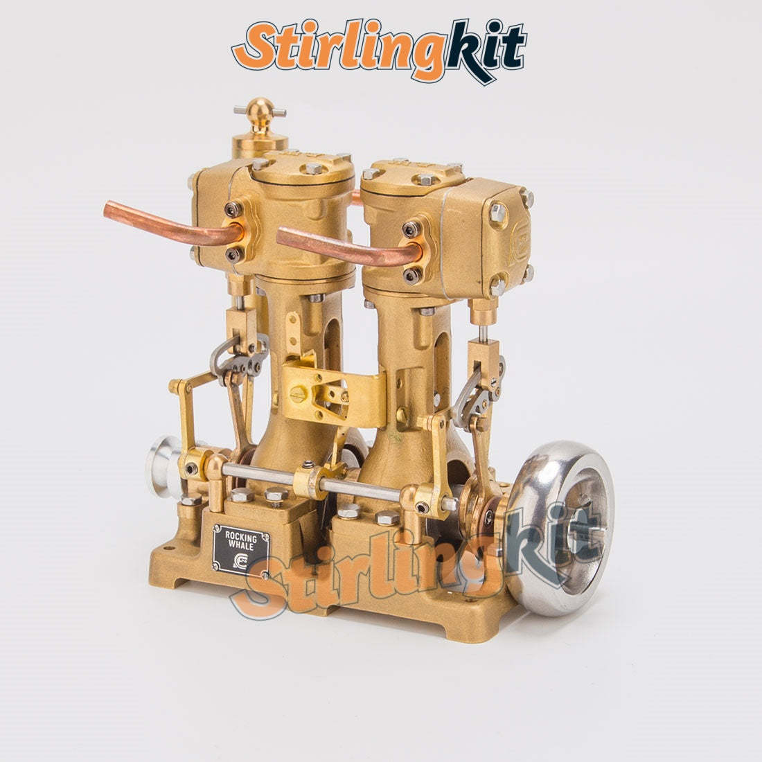 RW-L2 Retro Precision Mini Reciprocating Inline Twin-Cylinder Steam Engine Model - stirlingkit