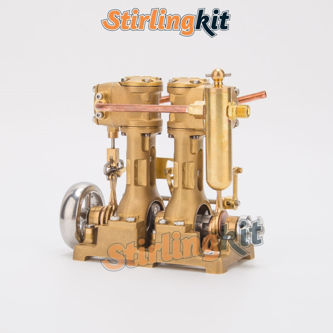 RW-L2 Retro Precision Mini Reciprocating Inline Twin-Cylinder Steam Engine Model - stirlingkit