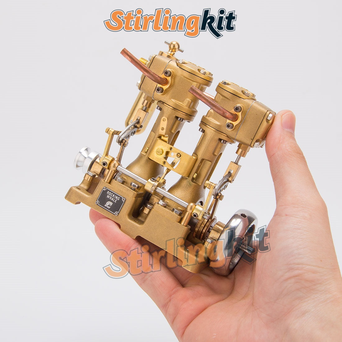 RW-L2 Retro Precision Mini Reciprocating Inline Twin-Cylinder Steam Engine Model - stirlingkit