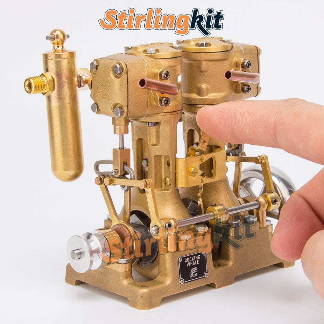 RW-L2 Retro Precision Mini Reciprocating Inline Twin-Cylinder Steam Engine Model - stirlingkit