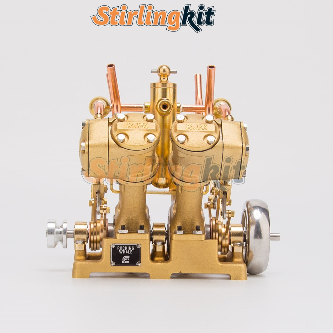RW-V4 Miniature 4 Cylinder Steam Engine V4 Engine Model for 90-150cm Boat Models - stirlingkit