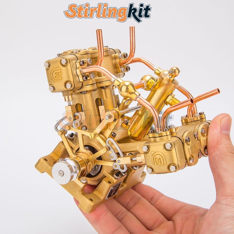 RW-V4 Miniature 4 Cylinder Steam Engine V4 Engine Model for 90-150cm ...