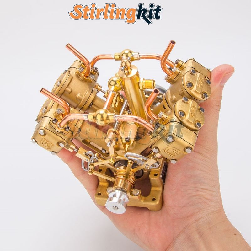 RW-V4 Miniature 4 Cylinder Steam Engine V4 Engine Model for 90-150cm ...