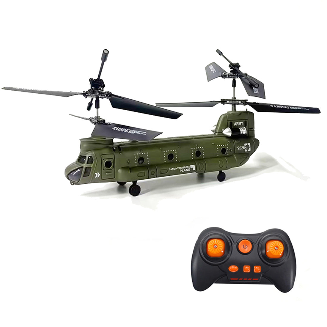 S026H Dual-Rotor Transport Aircraft 2.4G RC 3CH Tandem Rotor Military RC Helicopter Model RTF - stirlingkit