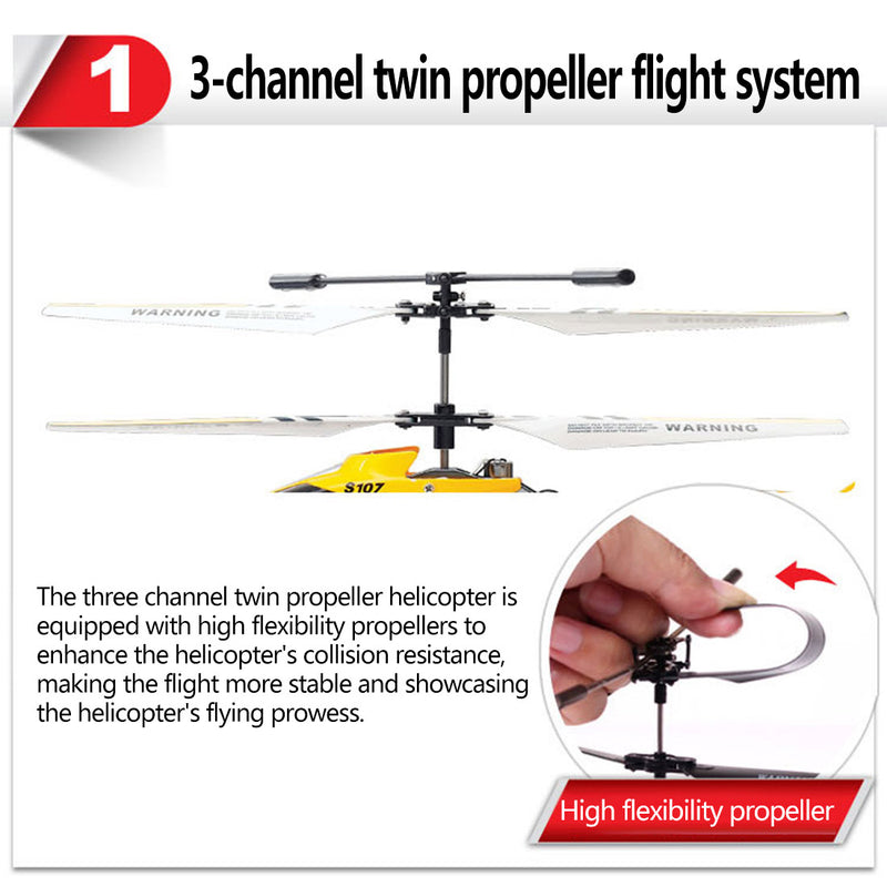 S107G  2.4G 3CH Dual-propeller RC Helicopter Model Aircraft Model with Gyro - RTF Version - stirlingkit