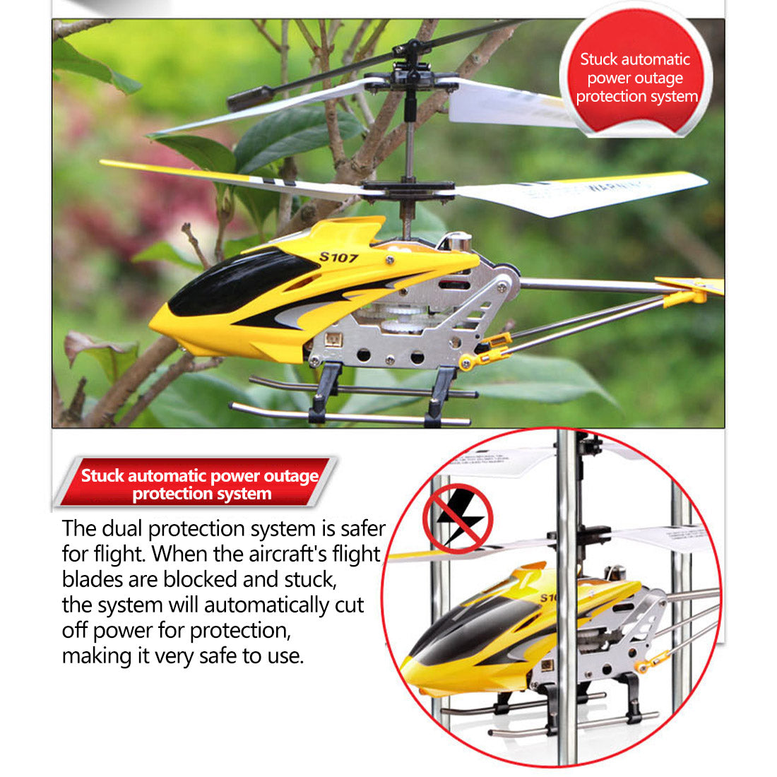 S107G  2.4G 3CH Dual-propeller RC Helicopter Model Aircraft Model with Gyro - RTF Version - stirlingkit