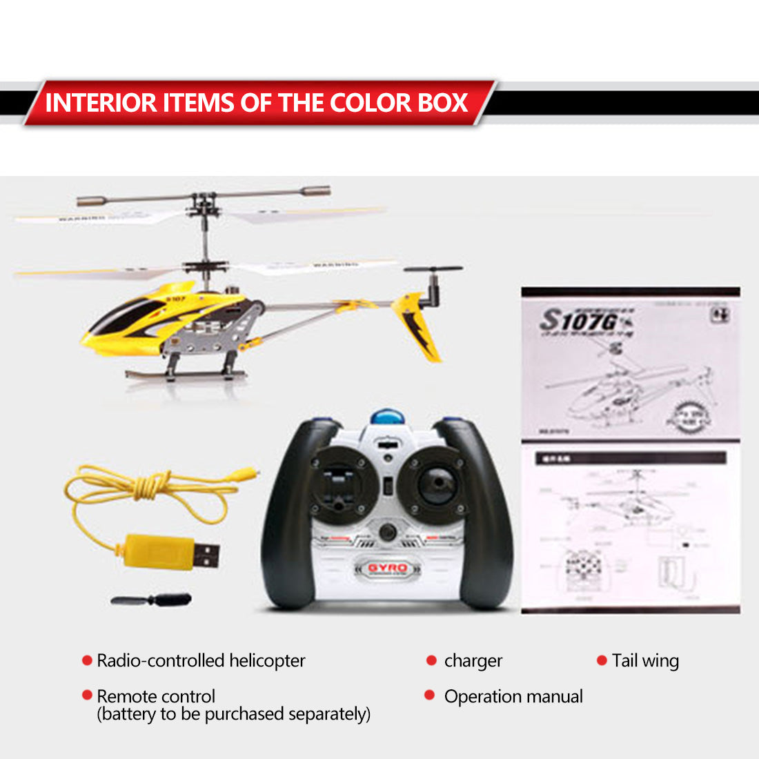 S107G  2.4G 3CH Dual-propeller RC Helicopter Model Aircraft Model with Gyro - RTF Version - stirlingkit