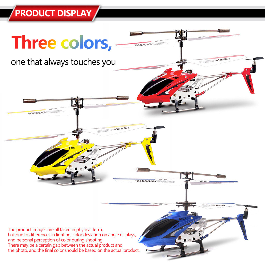 S107G  2.4G 3CH Dual-propeller RC Helicopter Model Aircraft Model with Gyro - RTF Version - stirlingkit